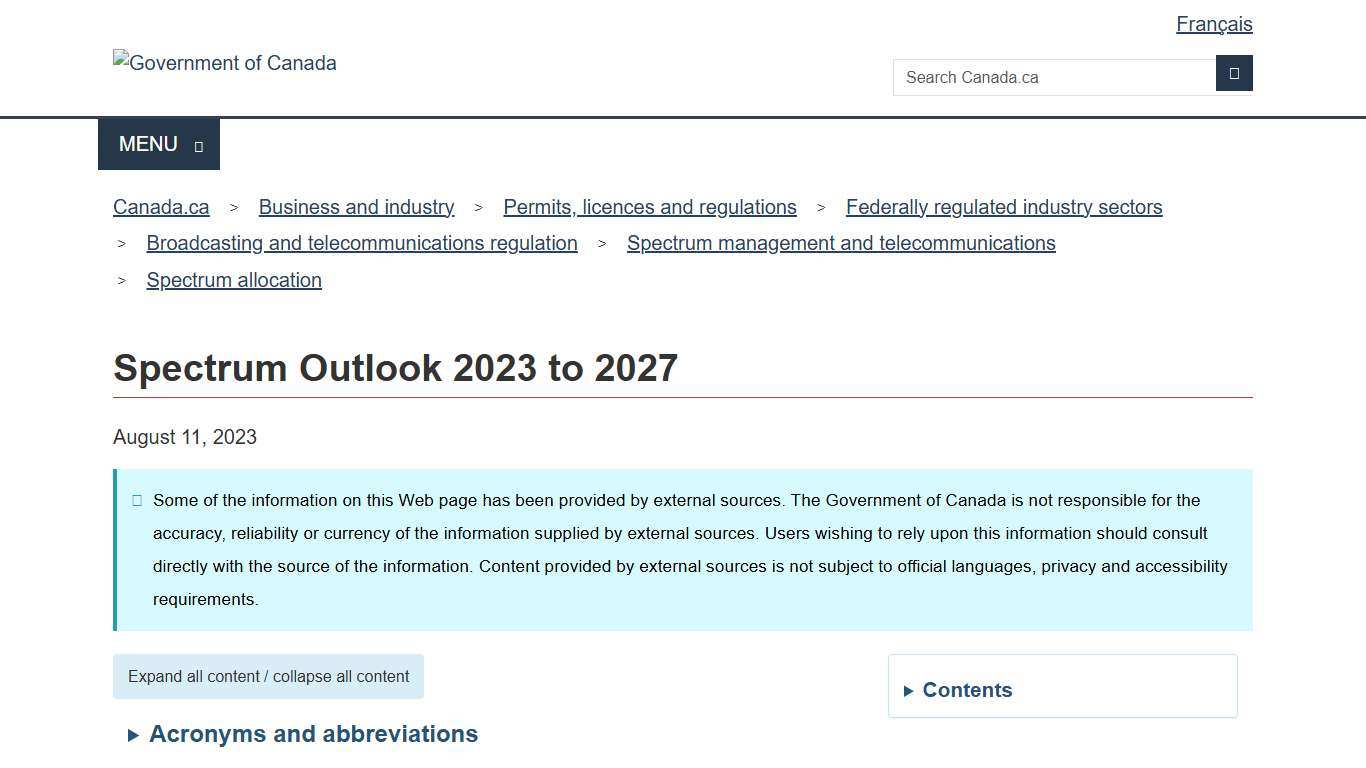 Spectrum Outlook 2023 to 2027